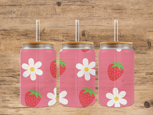 verre givrer fleur/fraise