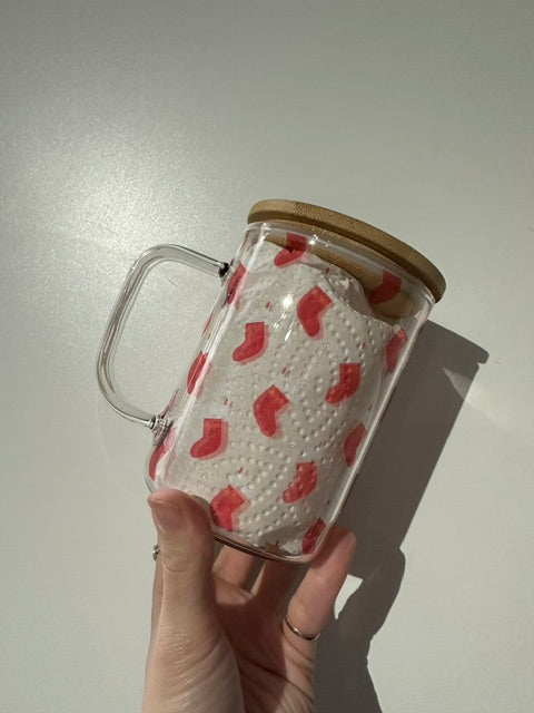 Tasse vitre Bas de Noel PRET A PARTIR